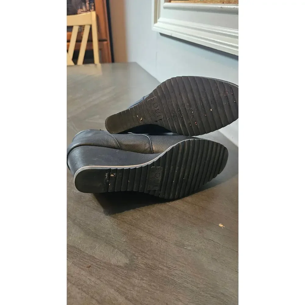 Women's Black Soul Naturalizer Haley Wedge Bootie size‎ 9M